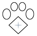 Logo of 'The Hermit & Co' with paw print design on a white background